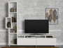 Hanah Home Mueble de TV Escandinavo Tulip Blanco con Almacenamiento y Estantería Salón
